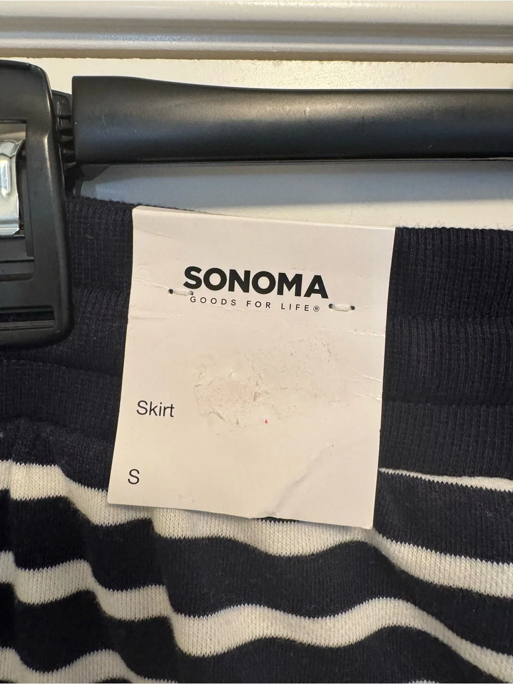 Sonoma goods for life French terry blue and White Striped Drawstring Midi Skirt
